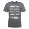 I am a paw-holding animal-loving fur-shaving Vet Tech Unisex T-Shirt-Unisex Classic T-Shirt | Fruit of the Loom 3930-Teelime | shirts-hoodies-mugs