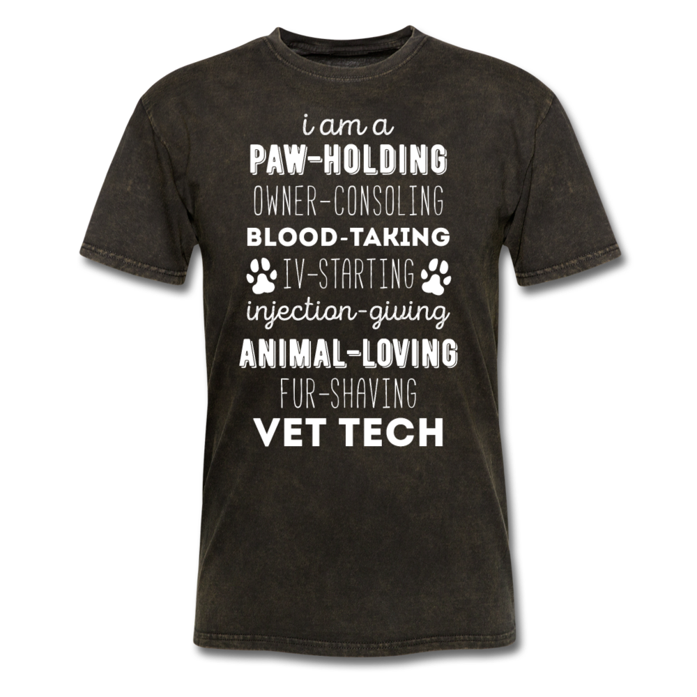 I am a paw-holding animal-loving fur-shaving Vet Tech Unisex T-Shirt-Unisex Classic T-Shirt | Fruit of the Loom 3930-Teelime | shirts-hoodies-mugs