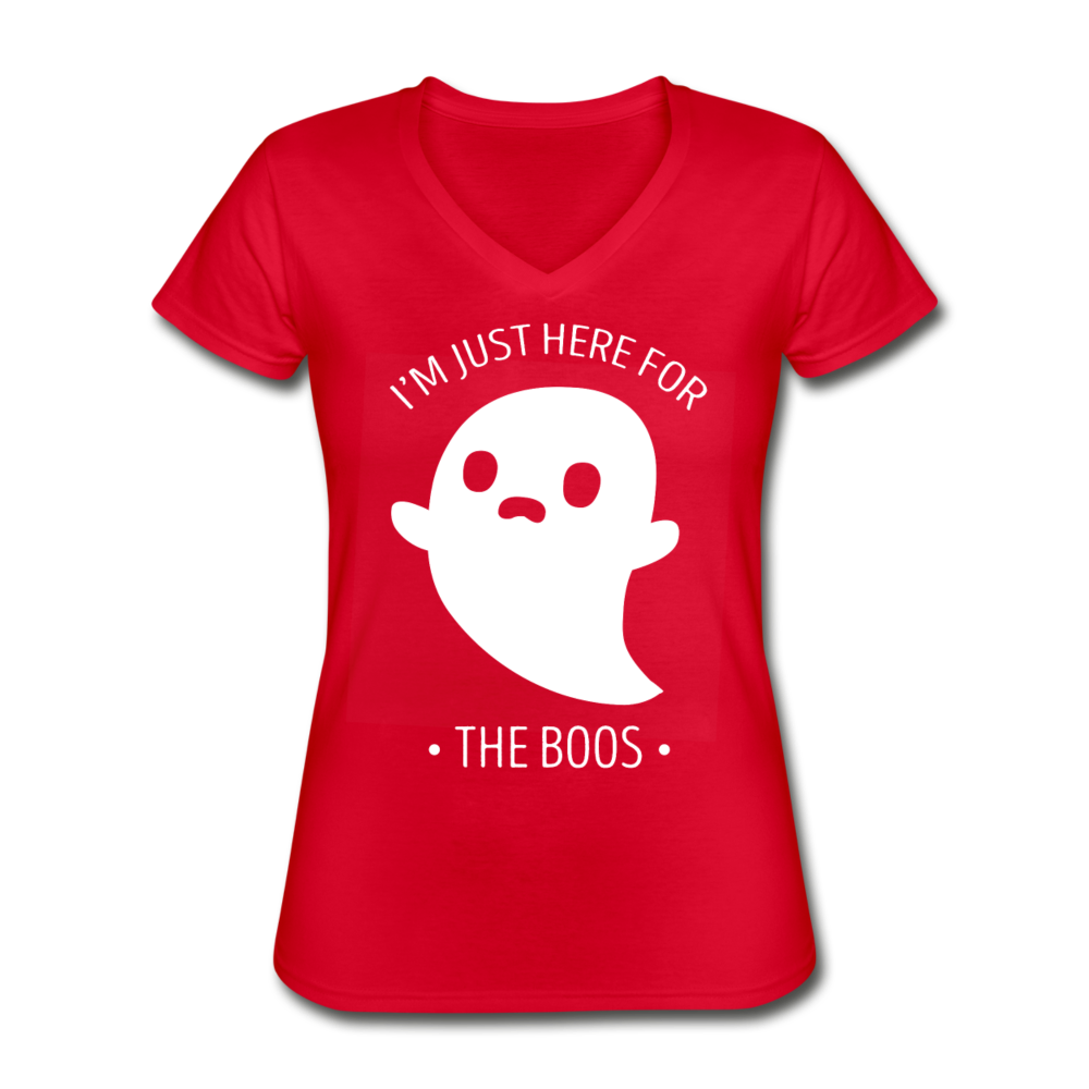 I'm Just Here For the Boos Women's V-Neck T-Shirt-Women's V-Neck T-Shirt | Fruit of the Loom L39VR-Teelime | shirts-hoodies-mugs