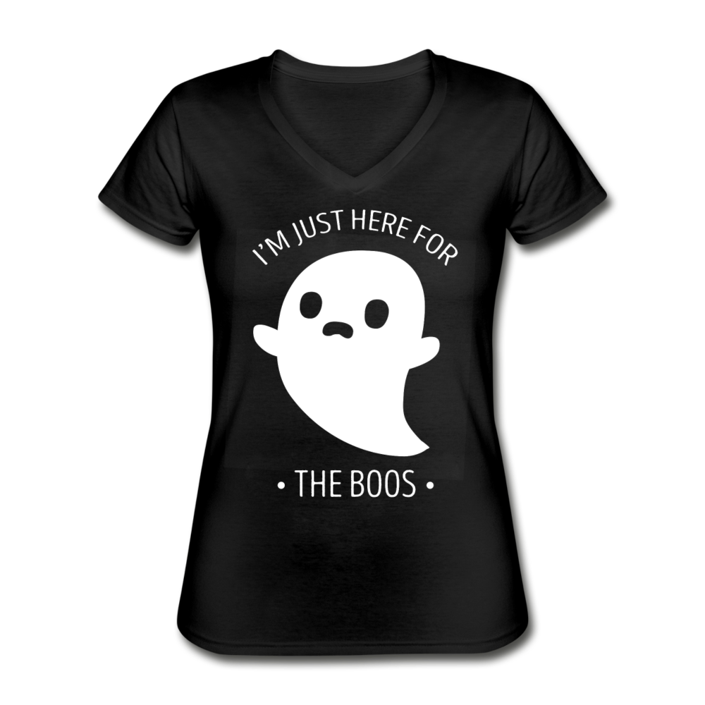 I'm Just Here For the Boos Women's V-Neck T-Shirt-Women's V-Neck T-Shirt | Fruit of the Loom L39VR-Teelime | shirts-hoodies-mugs