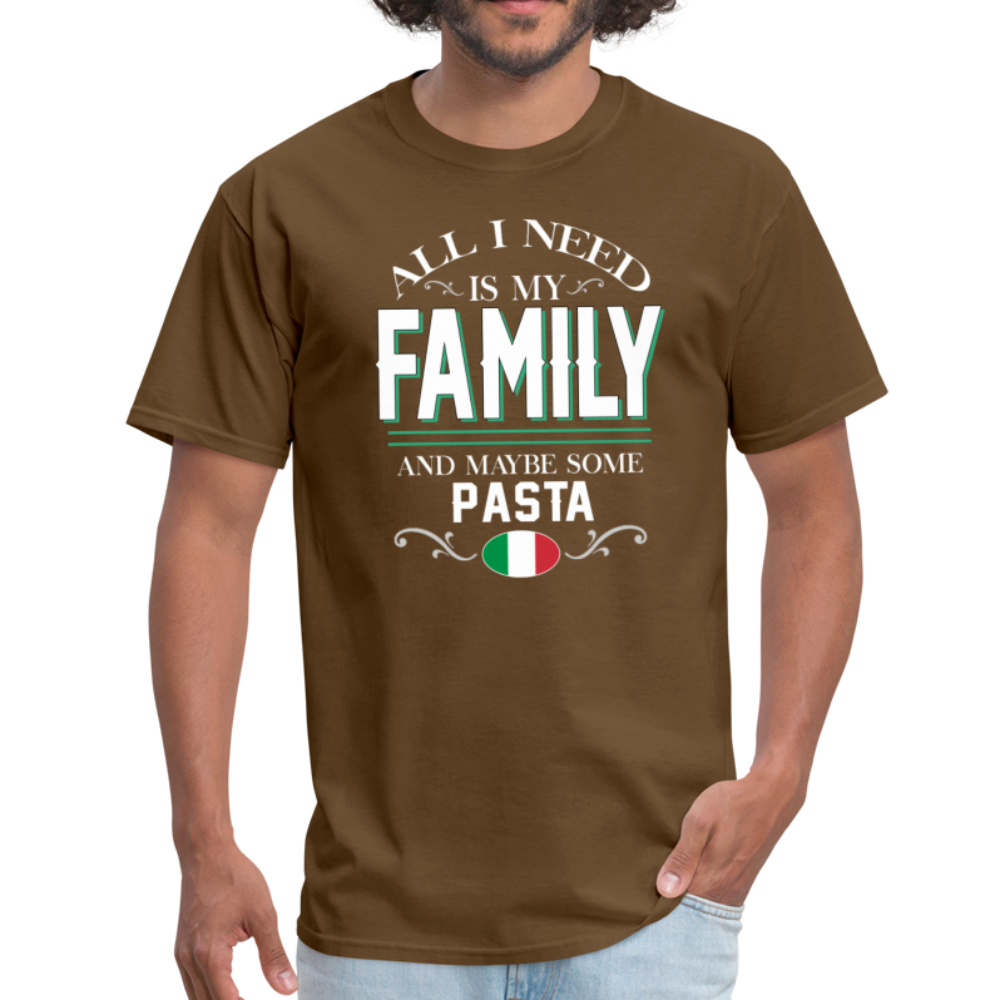 All I Need Is My Family and Some Pasta Unisex T-Shirt-Unisex Classic T-Shirt | Fruit of the Loom 3930-Teelime | shirts-hoodies-mugs