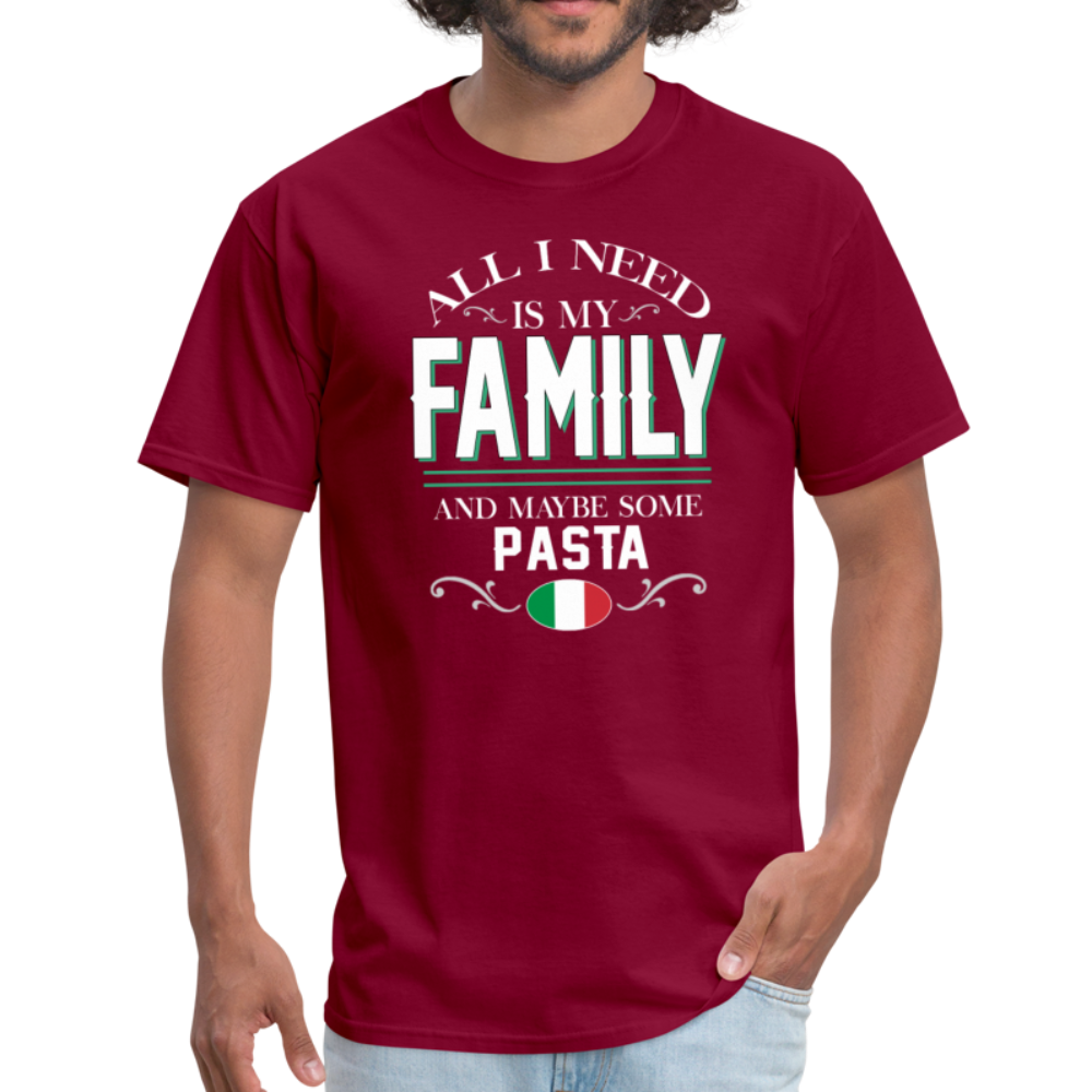 All I Need Is My Family and Some Pasta Unisex T-Shirt-Unisex Classic T-Shirt | Fruit of the Loom 3930-Teelime | shirts-hoodies-mugs