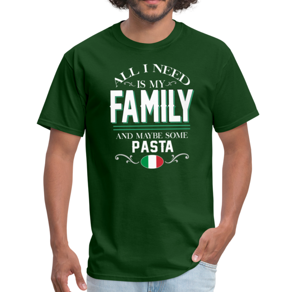 All I Need Is My Family and Some Pasta Unisex T-Shirt-Unisex Classic T-Shirt | Fruit of the Loom 3930-Teelime | shirts-hoodies-mugs