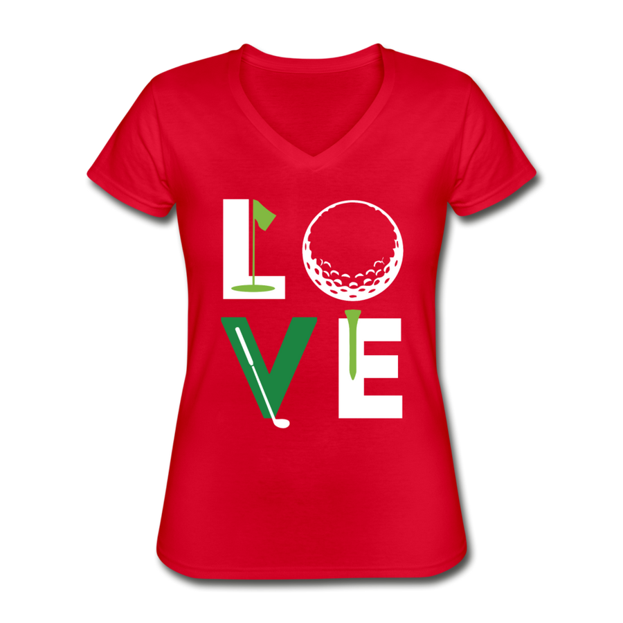 Golfer Love Women's V-Neck T-Shirt-Women's V-Neck T-Shirt | Fruit of the Loom L39VR-Teelime | shirts-hoodies-mugs