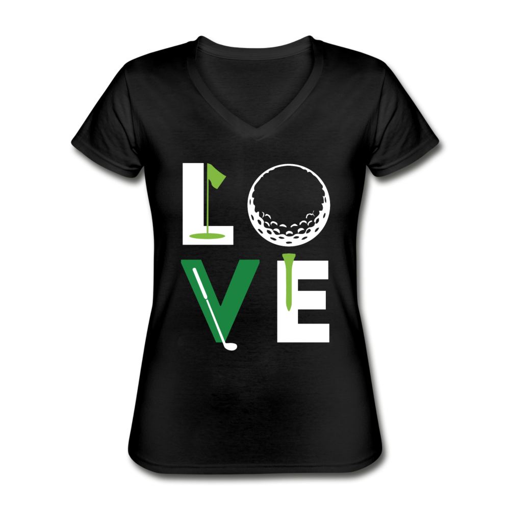 Golfer Love Women's V-Neck T-Shirt-Women's V-Neck T-Shirt | Fruit of the Loom L39VR-Teelime | shirts-hoodies-mugs