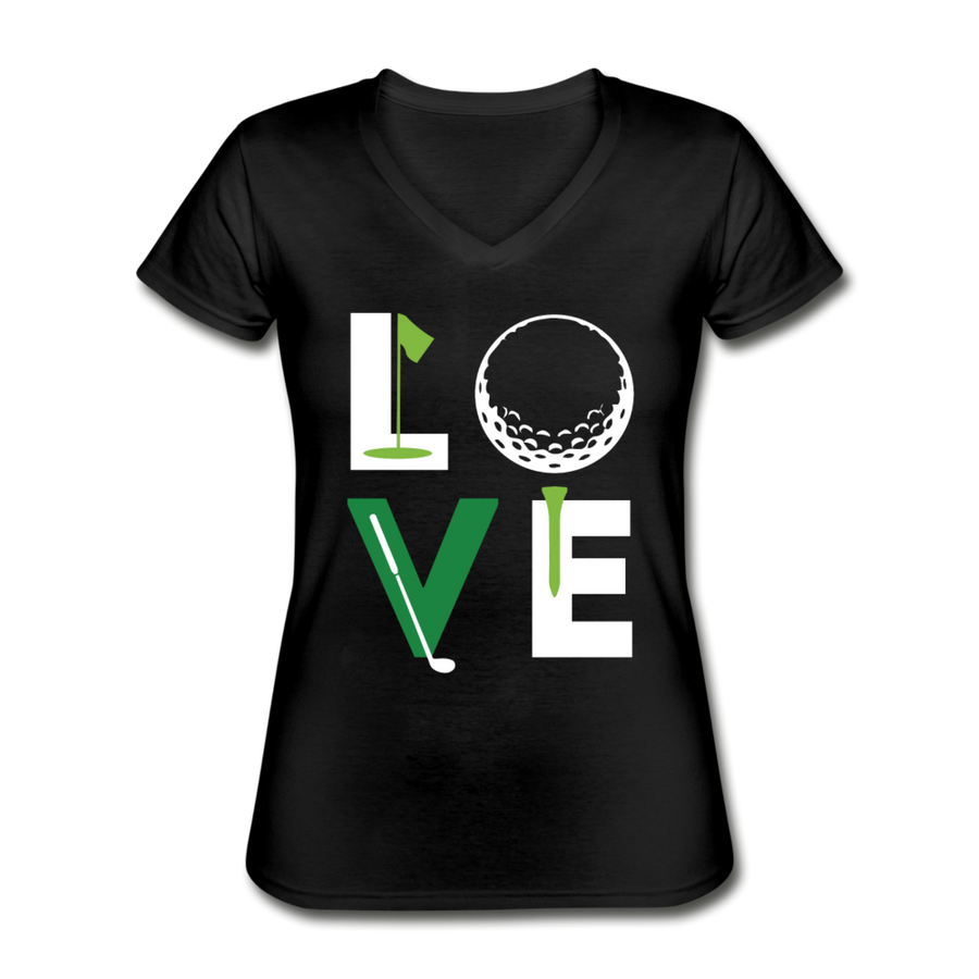 Golfer Love Women's V-Neck T-Shirt-Women's V-Neck T-Shirt | Fruit of the Loom L39VR-Teelime | shirts-hoodies-mugs