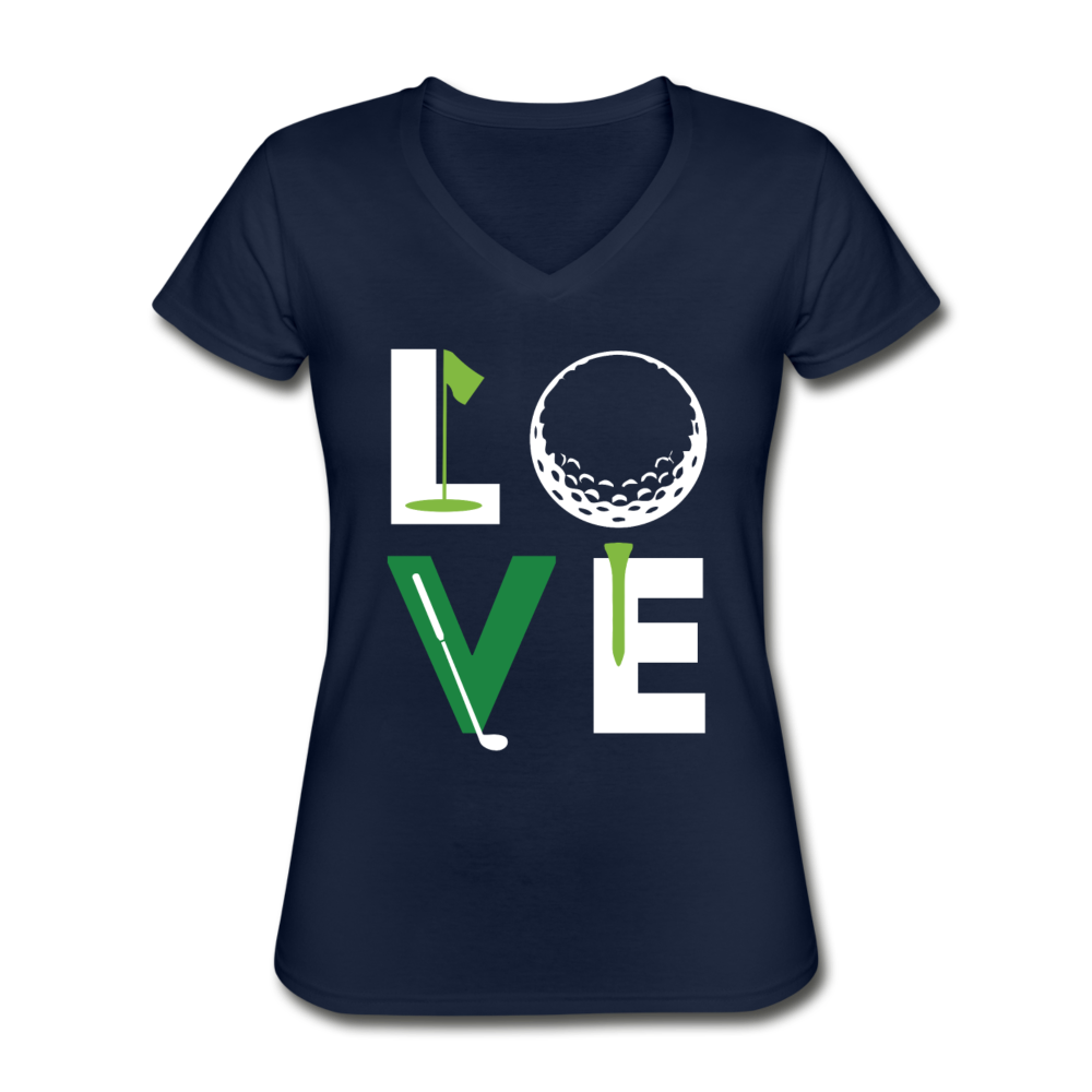 Golfer Love Women's V-Neck T-Shirt-Women's V-Neck T-Shirt | Fruit of the Loom L39VR-Teelime | shirts-hoodies-mugs