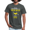 Never Underestimate an Old Man With a Basset Hound Unisex Canvas T-Shirt-Unisex Jersey T-Shirt | Bella + Canvas 3001-Teelime | shirts-hoodies-mugs