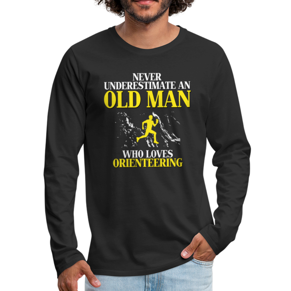 Never underestimate an old man who loves orienteering Unisex Longsleeve-Men's Premium Long Sleeve T-Shirt | Spreadshirt 875-Teelime | shirts-hoodies-mugs