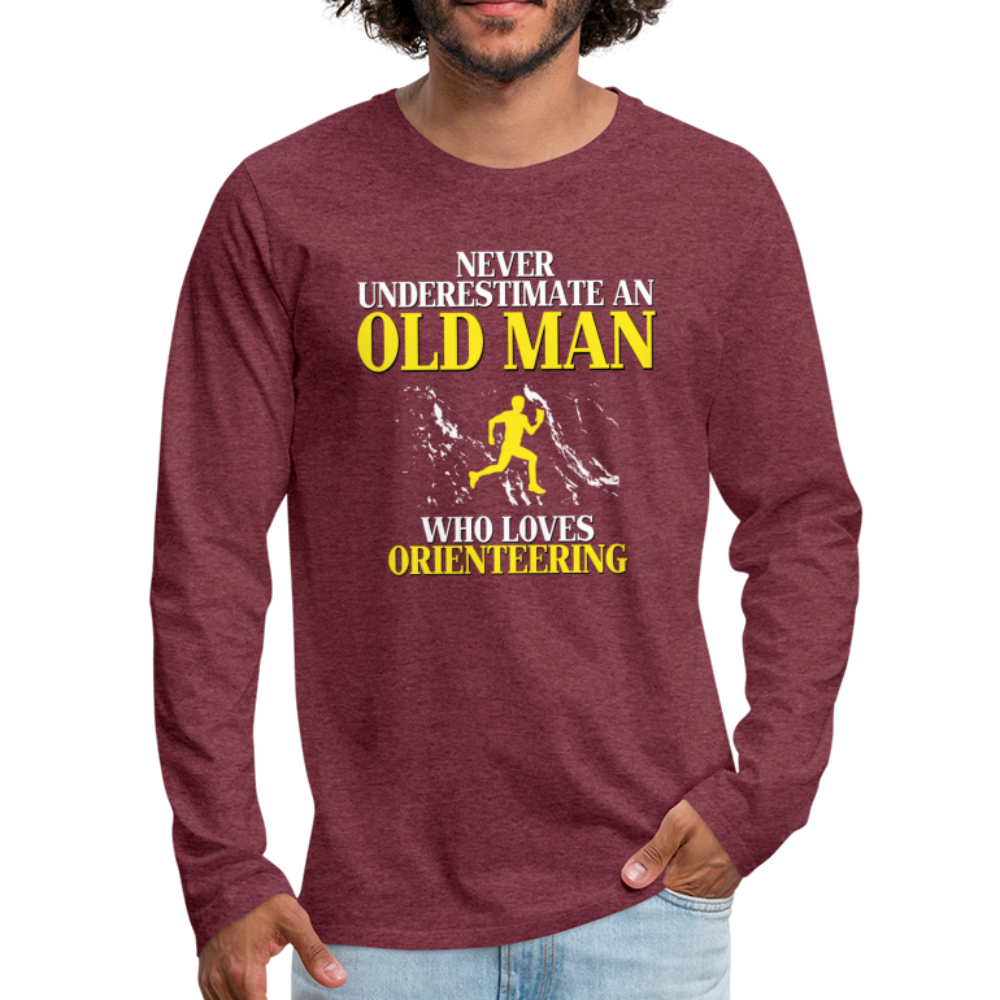 Never underestimate an old man who loves orienteering Unisex Longsleeve-Men's Premium Long Sleeve T-Shirt | Spreadshirt 875-Teelime | shirts-hoodies-mugs