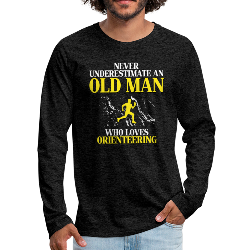 Never underestimate an old man who loves orienteering Unisex Longsleeve-Men's Premium Long Sleeve T-Shirt | Spreadshirt 875-Teelime | shirts-hoodies-mugs