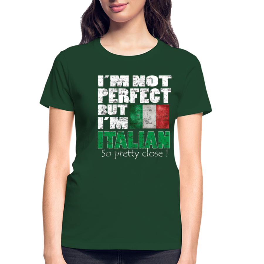 I'm not perfect but I'm Italian. So pretty close! Gildan Ultra Cotton Ladies T-Shirt-Ultra Cotton Ladies T-Shirt | Gildan G200L-Teelime | shirts-hoodies-mugs