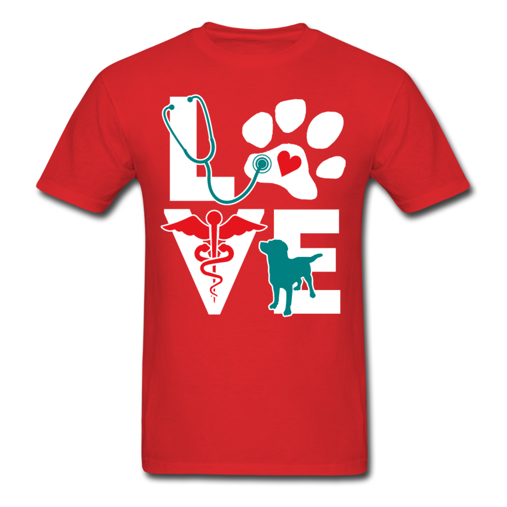 Vet Tech T Shirt - Veterinarian Love dog v.Teal Unisex T-Shirt-Unisex Classic T-Shirt | Fruit of the Loom 3930-Teelime | shirts-hoodies-mugs