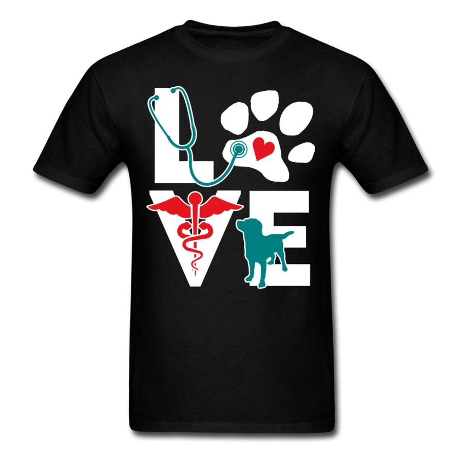 Vet Tech T Shirt - Veterinarian Love dog v.Teal Unisex T-Shirt-Unisex Classic T-Shirt | Fruit of the Loom 3930-Teelime | shirts-hoodies-mugs