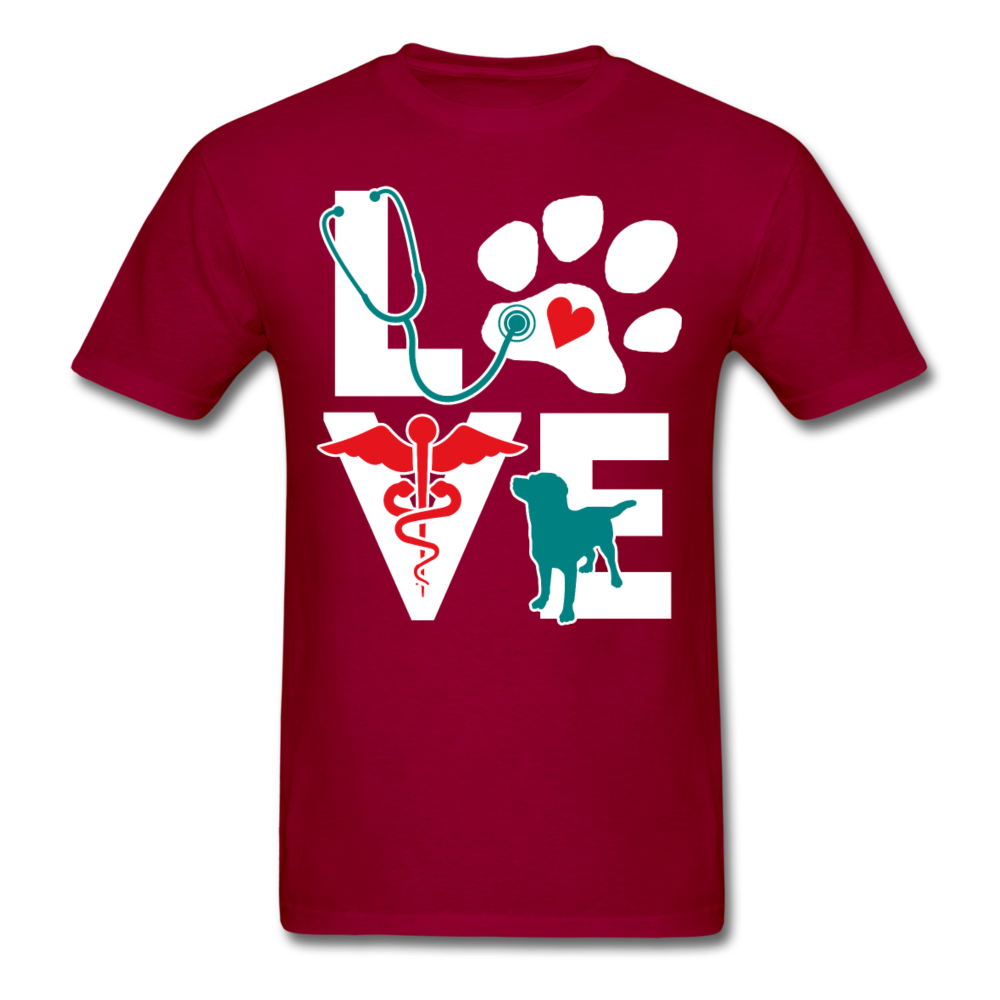 Vet Tech T Shirt - Veterinarian Love dog v.Teal Unisex T-Shirt-Unisex Classic T-Shirt | Fruit of the Loom 3930-Teelime | shirts-hoodies-mugs
