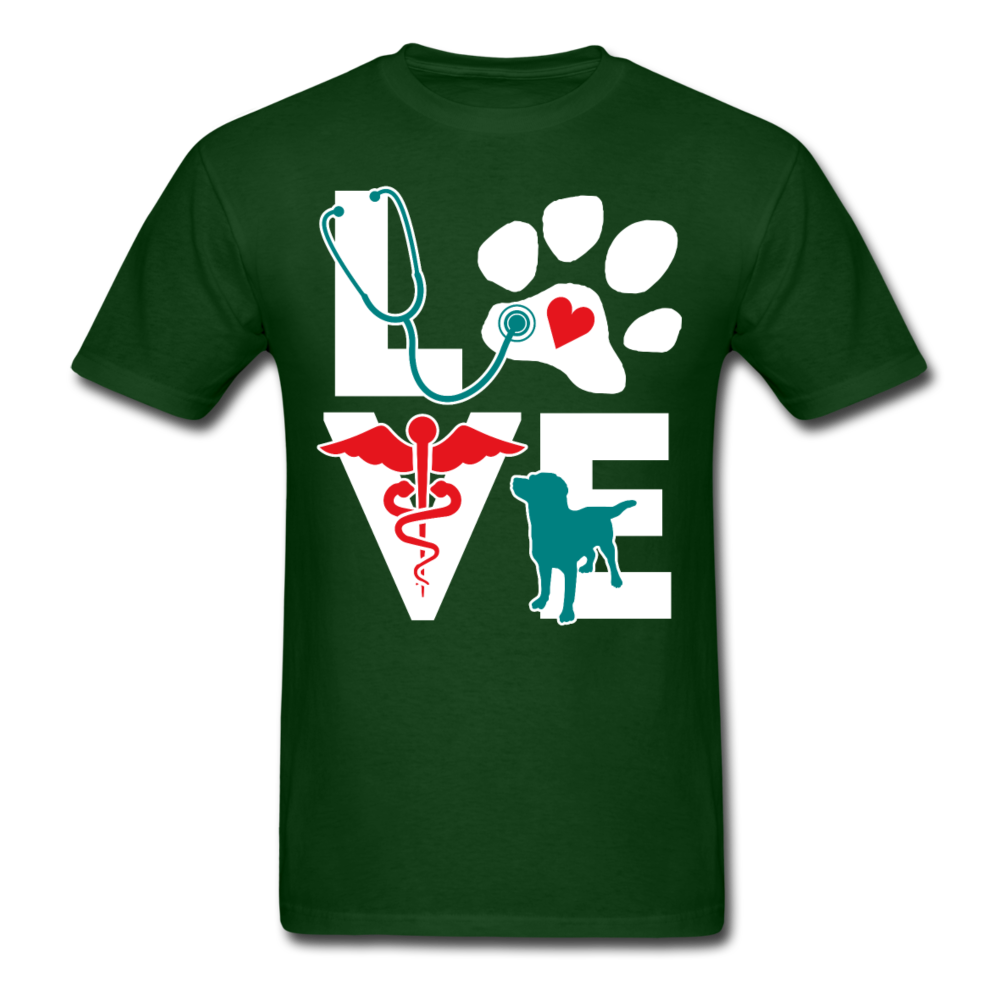Vet Tech T Shirt - Veterinarian Love dog v.Teal Unisex T-Shirt-Unisex Classic T-Shirt | Fruit of the Loom 3930-Teelime | shirts-hoodies-mugs