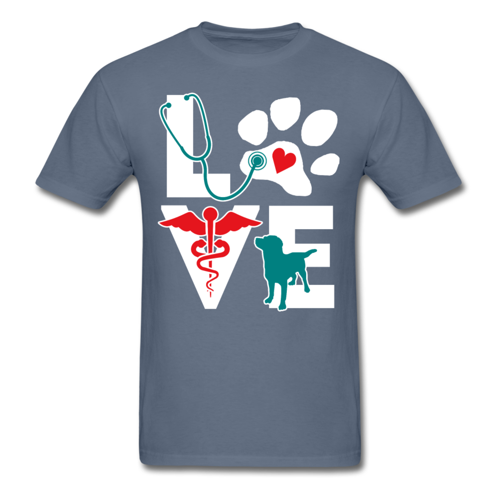 Vet Tech T Shirt - Veterinarian Love dog v.Teal Unisex T-Shirt-Unisex Classic T-Shirt | Fruit of the Loom 3930-Teelime | shirts-hoodies-mugs
