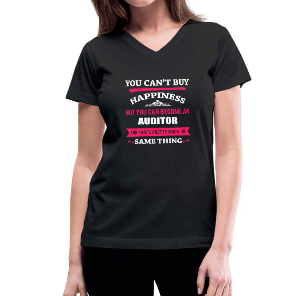 You Can't Buy Happiness But You Can Become an Auditor And That's Pretty Much The Same Thing Women's V-Neck T-Shirt-Women's V-Neck T-Shirt | LAT 3507-Teelime | shirts-hoodies-mugs