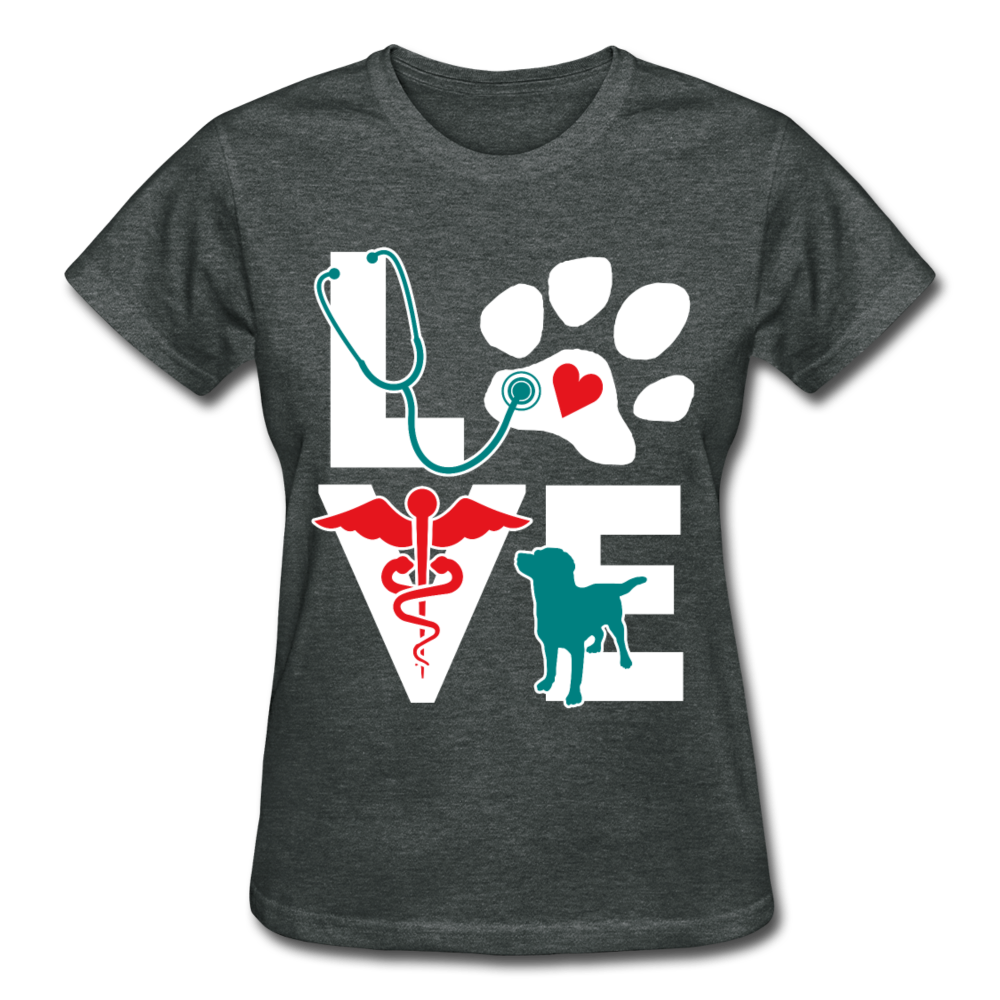 Veterinarian Love dog v.Teal Gildan Ultra Cotton Ladies T-Shirt-Ultra Cotton Ladies T-Shirt | Gildan G200L-Teelime | shirts-hoodies-mugs