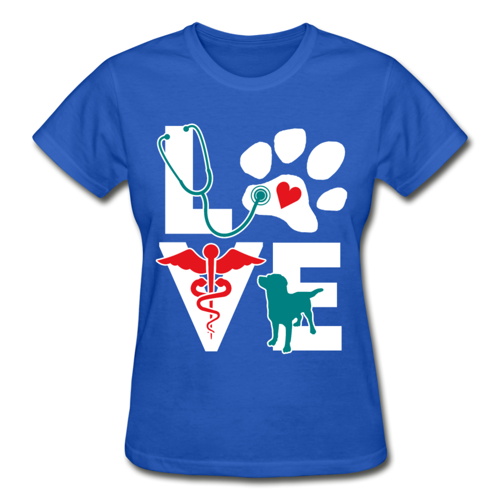 Veterinarian Love dog v.Teal Gildan Ultra Cotton Ladies T-Shirt-Ultra Cotton Ladies T-Shirt | Gildan G200L-Teelime | shirts-hoodies-mugs