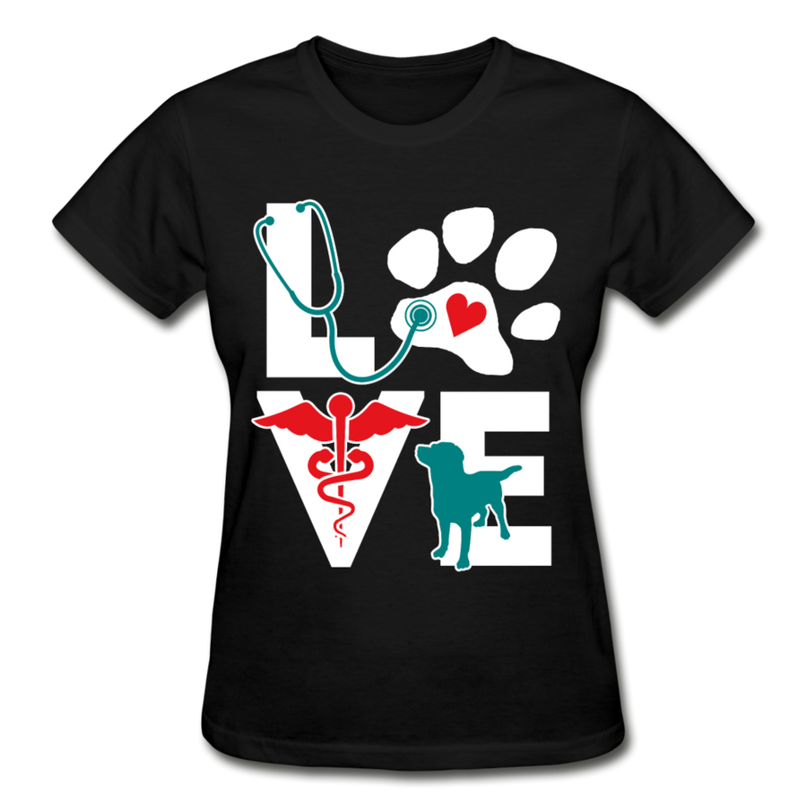 Veterinarian Love dog v.Teal Gildan Ultra Cotton Ladies T-Shirt-Ultra Cotton Ladies T-Shirt | Gildan G200L-Teelime | shirts-hoodies-mugs