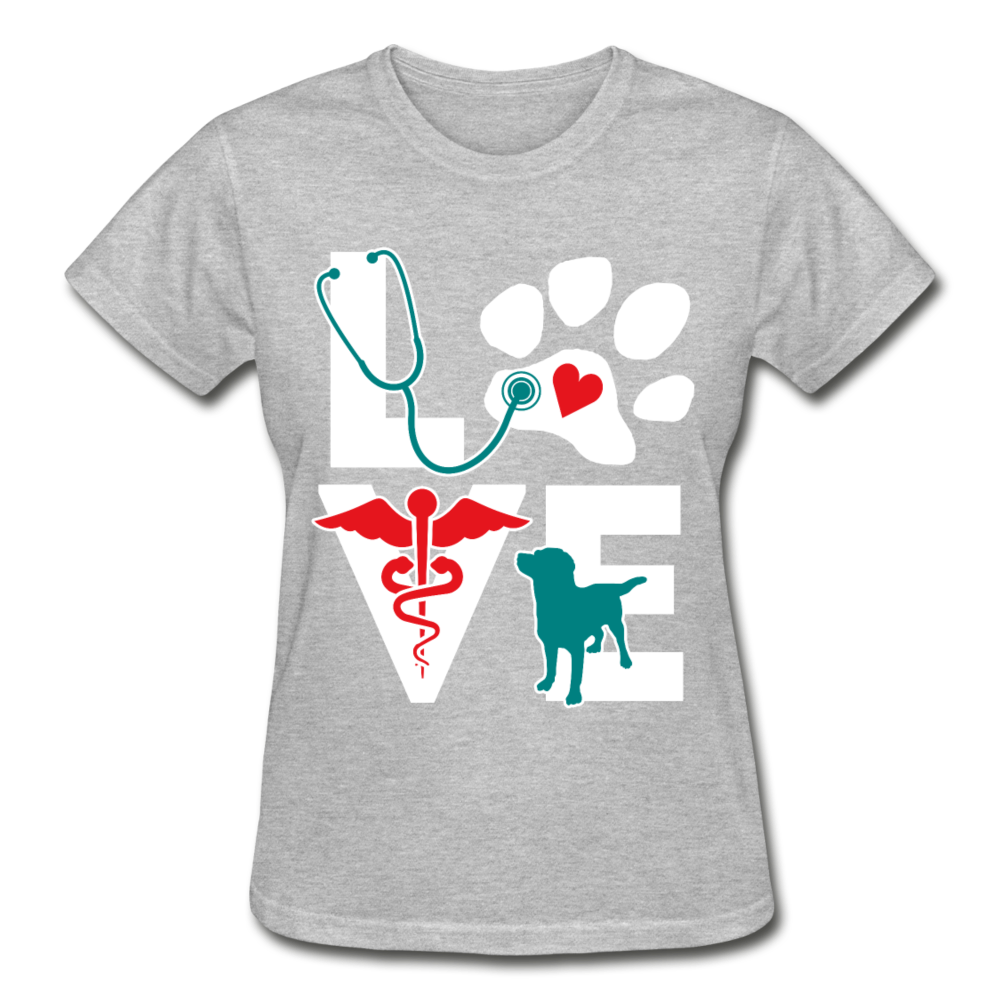 Veterinarian Love dog v.Teal Gildan Ultra Cotton Ladies T-Shirt-Ultra Cotton Ladies T-Shirt | Gildan G200L-Teelime | shirts-hoodies-mugs