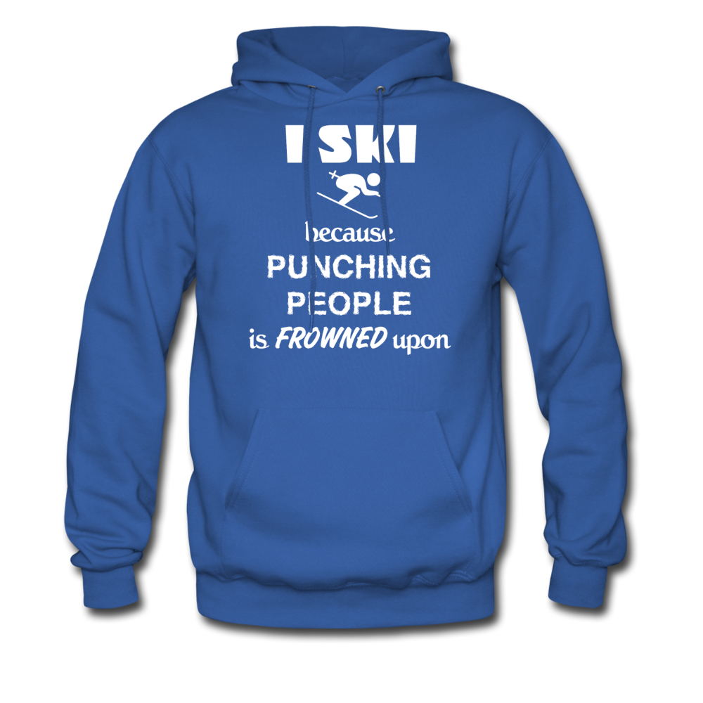 I ski because punching people is frowned upon Unisex Hoodie-Men's Hoodie | Hanes P170-Teelime | shirts-hoodies-mugs