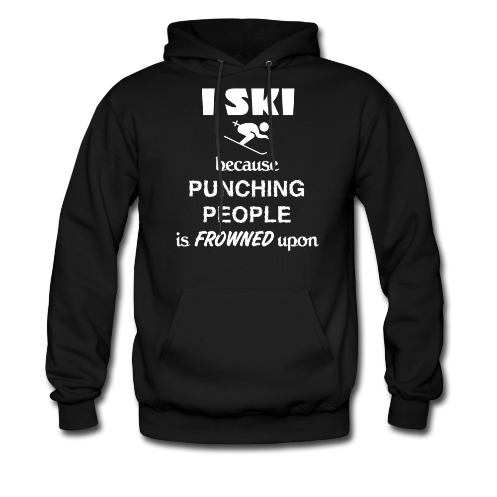 I ski because punching people is frowned upon Unisex Hoodie-Men's Hoodie | Hanes P170-Teelime | shirts-hoodies-mugs