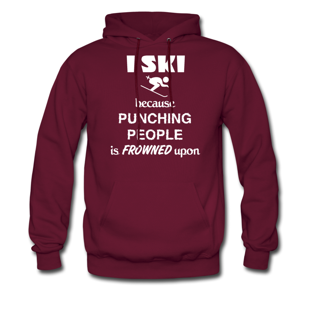 I ski because punching people is frowned upon Unisex Hoodie-Men's Hoodie | Hanes P170-Teelime | shirts-hoodies-mugs