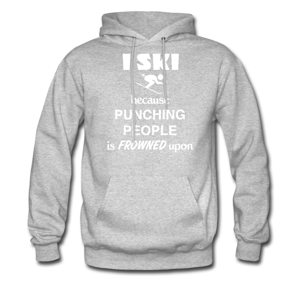 I ski because punching people is frowned upon Unisex Hoodie-Men's Hoodie | Hanes P170-Teelime | shirts-hoodies-mugs