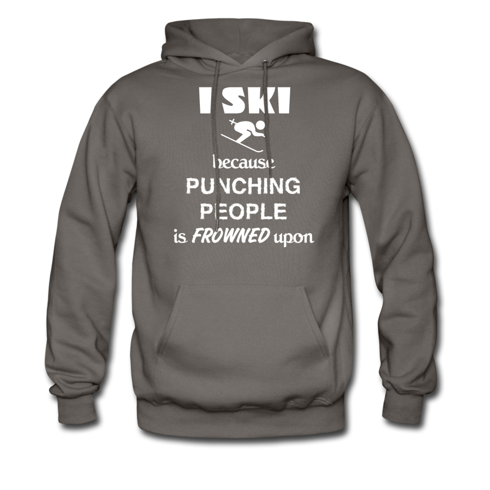 I ski because punching people is frowned upon Unisex Hoodie-Men's Hoodie | Hanes P170-Teelime | shirts-hoodies-mugs