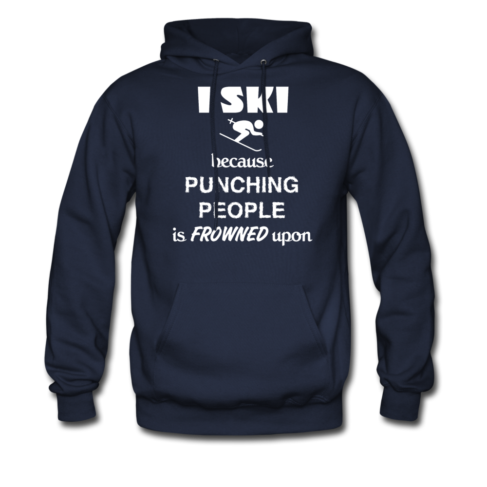 I ski because punching people is frowned upon Unisex Hoodie-Men's Hoodie | Hanes P170-Teelime | shirts-hoodies-mugs