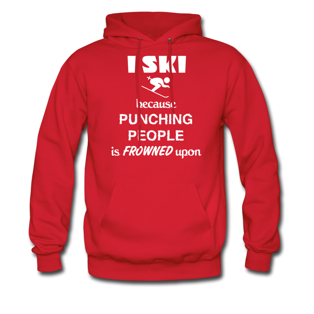 I ski because punching people is frowned upon Unisex Hoodie-Men's Hoodie | Hanes P170-Teelime | shirts-hoodies-mugs