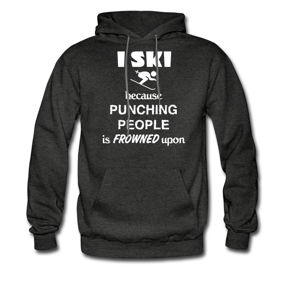 I ski because punching people is frowned upon Unisex Hoodie-Men's Hoodie | Hanes P170-Teelime | shirts-hoodies-mugs