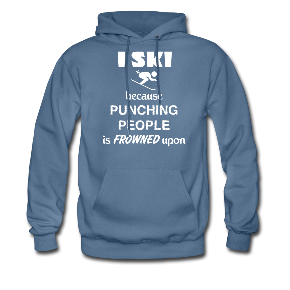 I ski because punching people is frowned upon Unisex Hoodie-Men's Hoodie | Hanes P170-Teelime | shirts-hoodies-mugs