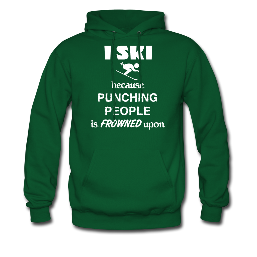 I ski because punching people is frowned upon Unisex Hoodie-Men's Hoodie | Hanes P170-Teelime | shirts-hoodies-mugs