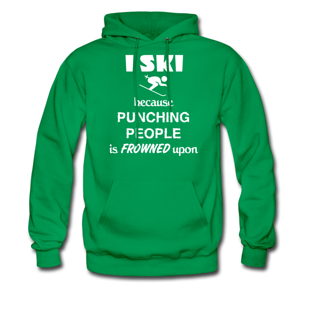 I ski because punching people is frowned upon Unisex Hoodie-Men's Hoodie | Hanes P170-Teelime | shirts-hoodies-mugs
