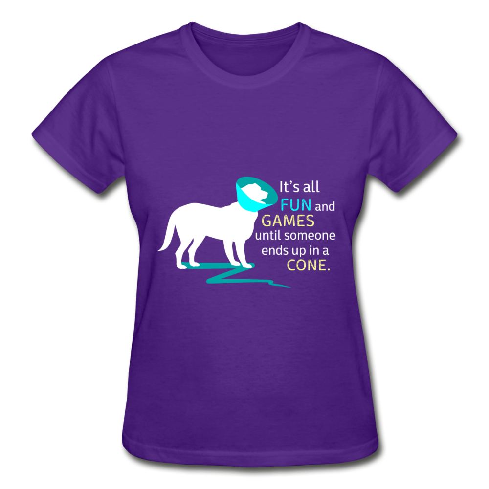 It's all fun and games until someone ends up in a cone. Gildan Ultra Cotton Ladies T-Shirt-Ultra Cotton Ladies T-Shirt | Gildan G200L-Teelime | shirts-hoodies-mugs