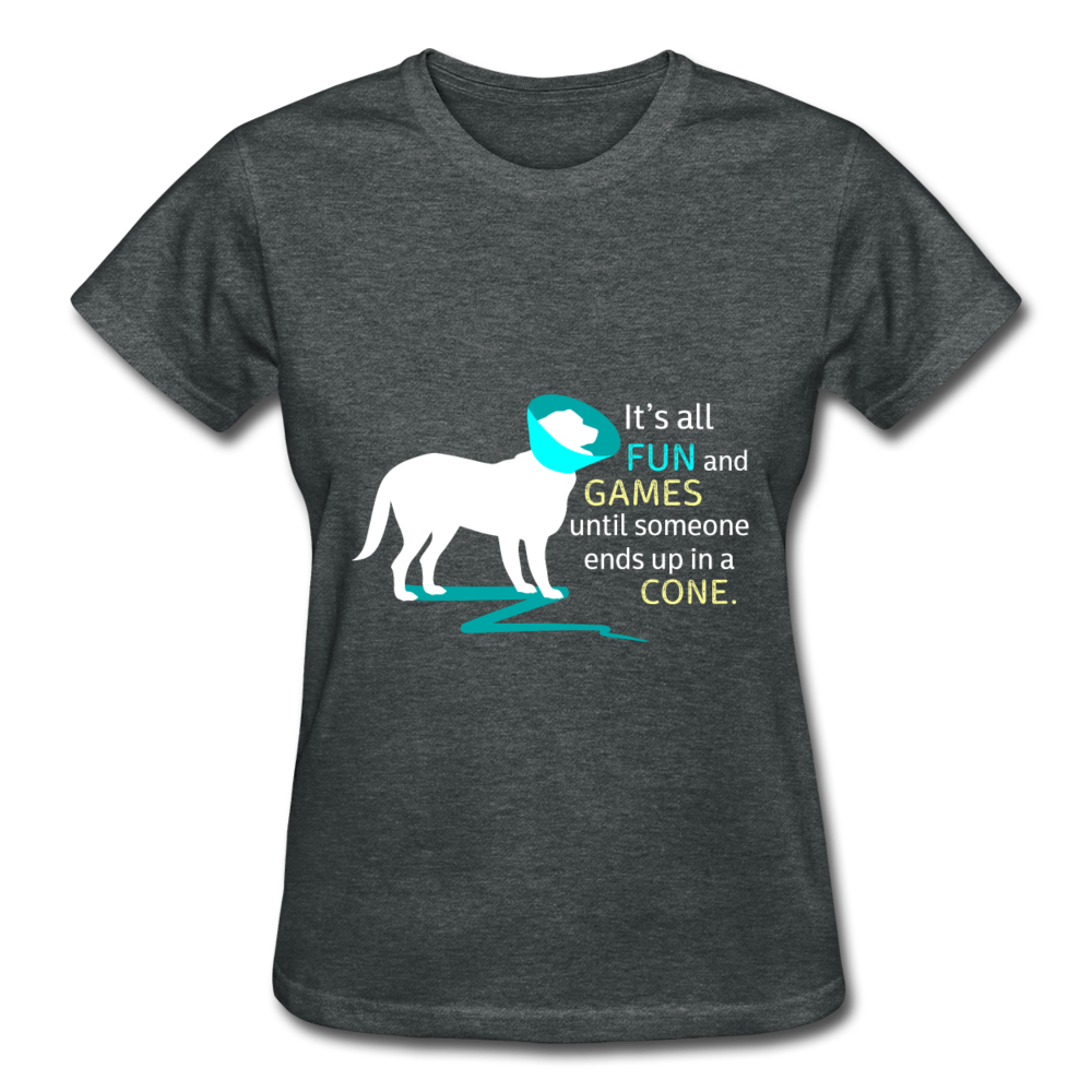 It's all fun and games until someone ends up in a cone. Gildan Ultra Cotton Ladies T-Shirt-Ultra Cotton Ladies T-Shirt | Gildan G200L-Teelime | shirts-hoodies-mugs