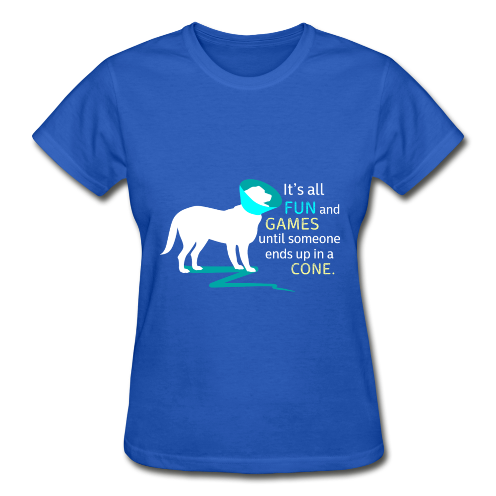 It's all fun and games until someone ends up in a cone. Gildan Ultra Cotton Ladies T-Shirt-Ultra Cotton Ladies T-Shirt | Gildan G200L-Teelime | shirts-hoodies-mugs