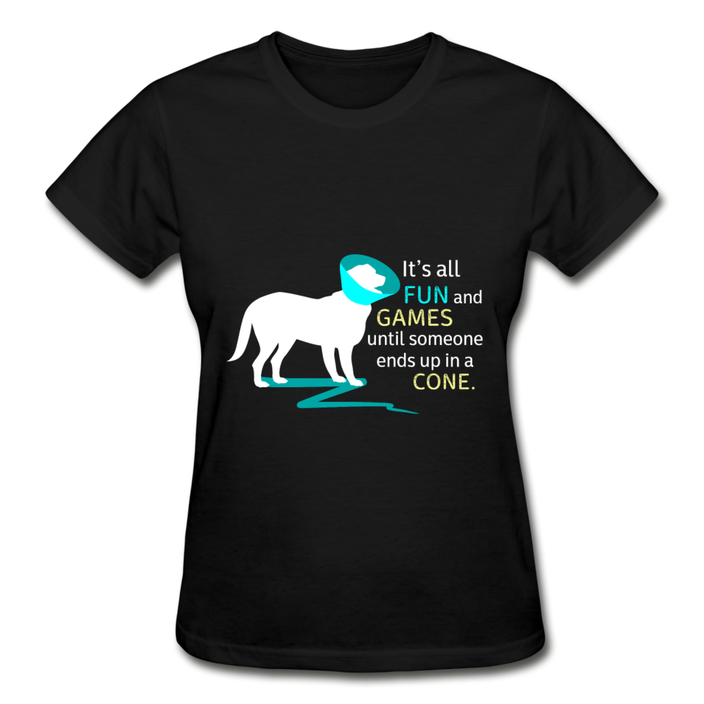 It's all fun and games until someone ends up in a cone. Gildan Ultra Cotton Ladies T-Shirt-Ultra Cotton Ladies T-Shirt | Gildan G200L-Teelime | shirts-hoodies-mugs
