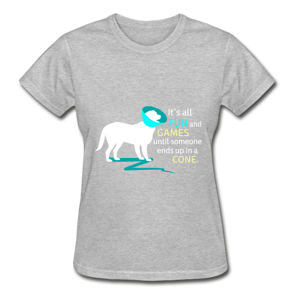 It's all fun and games until someone ends up in a cone. Gildan Ultra Cotton Ladies T-Shirt-Ultra Cotton Ladies T-Shirt | Gildan G200L-Teelime | shirts-hoodies-mugs
