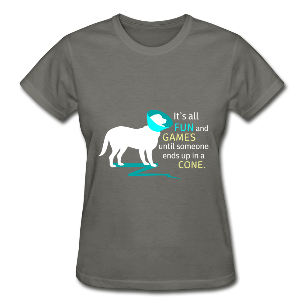 It's all fun and games until someone ends up in a cone. Gildan Ultra Cotton Ladies T-Shirt-Ultra Cotton Ladies T-Shirt | Gildan G200L-Teelime | shirts-hoodies-mugs