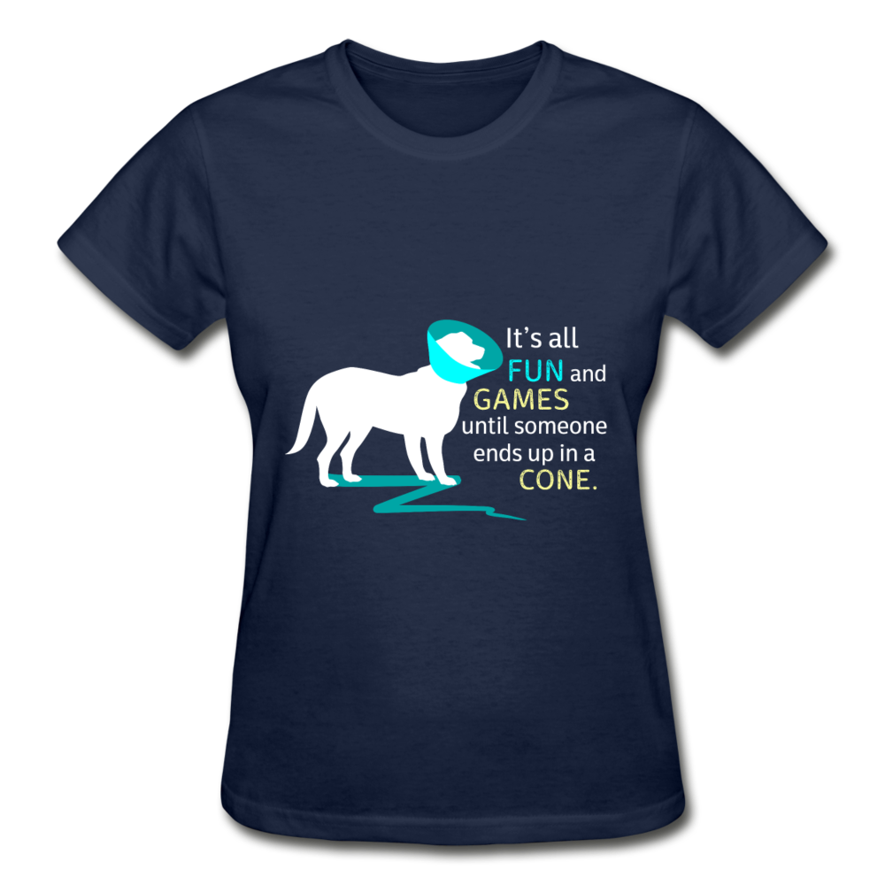 It's all fun and games until someone ends up in a cone. Gildan Ultra Cotton Ladies T-Shirt-Ultra Cotton Ladies T-Shirt | Gildan G200L-Teelime | shirts-hoodies-mugs
