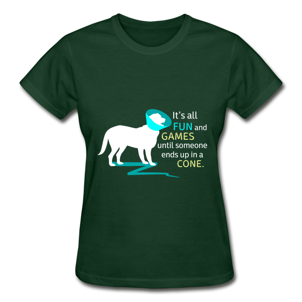 It's all fun and games until someone ends up in a cone. Gildan Ultra Cotton Ladies T-Shirt-Ultra Cotton Ladies T-Shirt | Gildan G200L-Teelime | shirts-hoodies-mugs