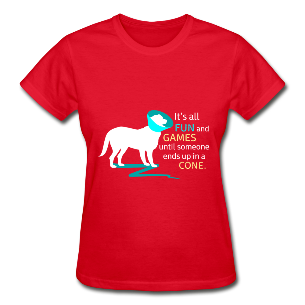It's all fun and games until someone ends up in a cone. Gildan Ultra Cotton Ladies T-Shirt-Ultra Cotton Ladies T-Shirt | Gildan G200L-Teelime | shirts-hoodies-mugs