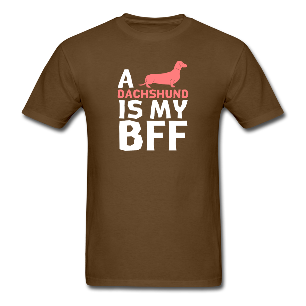 a Dachshund is my bff Unisex T-Shirt-Unisex Classic T-Shirt | Fruit of the Loom 3930-Teelime | shirts-hoodies-mugs