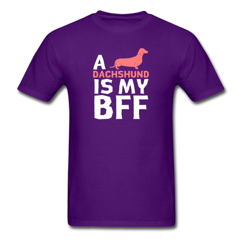 a Dachshund is my bff Unisex T-Shirt-Unisex Classic T-Shirt | Fruit of the Loom 3930-Teelime | shirts-hoodies-mugs