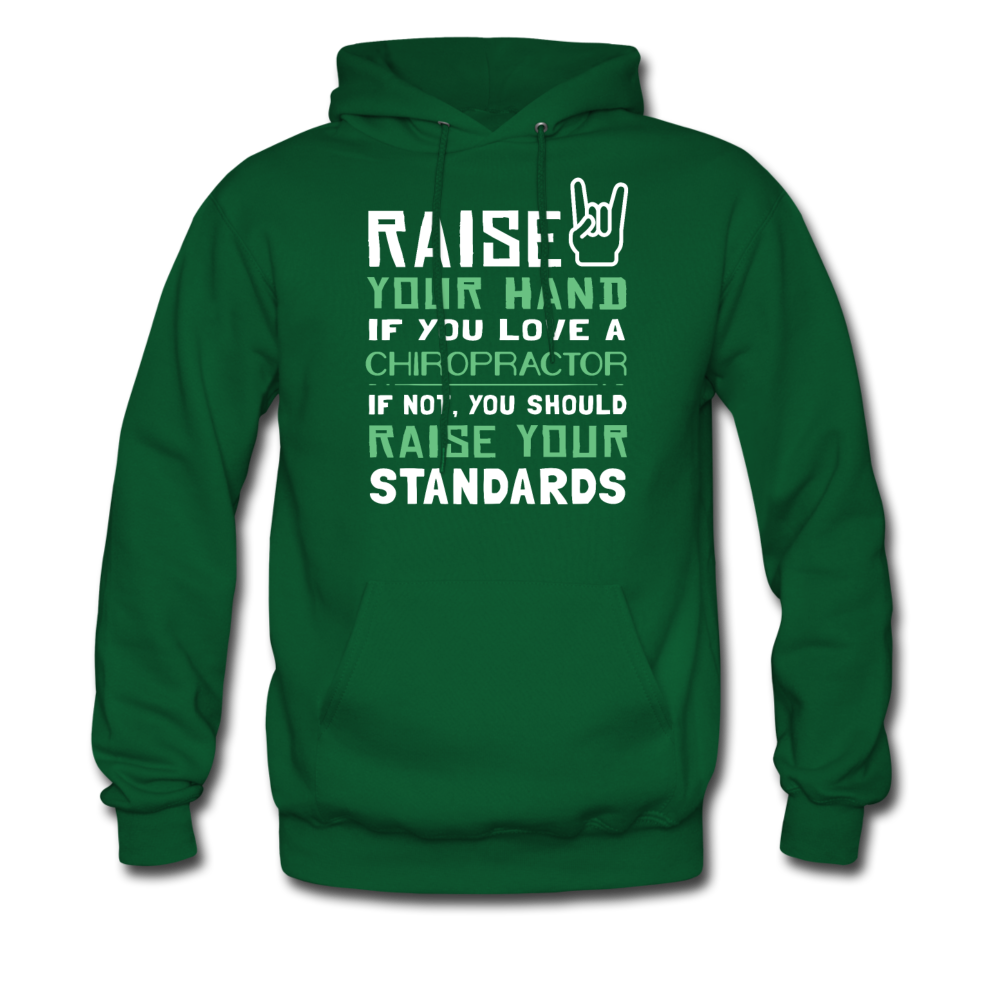 Raise your hand if you love Chiropractor, if not raise your standards Unisex Hoodie-Men's Hoodie | Hanes P170-Teelime | shirts-hoodies-mugs