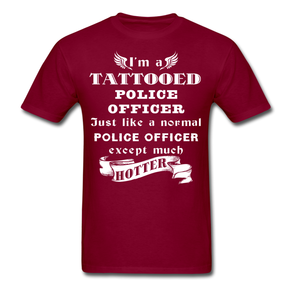 I'm a Tattooed Police Officer,... Much Hotter Unisex T-Shirt-Unisex Classic T-Shirt | Fruit of the Loom 3930-Teelime | shirts-hoodies-mugs